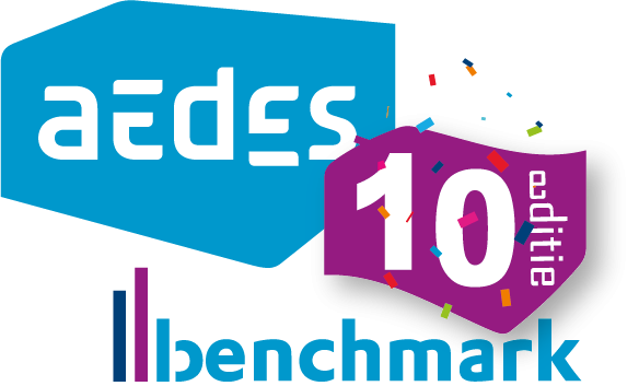 logo Aedes Benchmark Jubileum 10 jaar